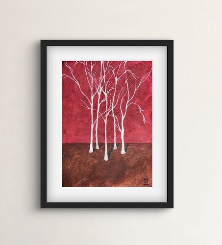 Silent trees van Tornike Otiashvili, Werk op papier te koop op Singulart