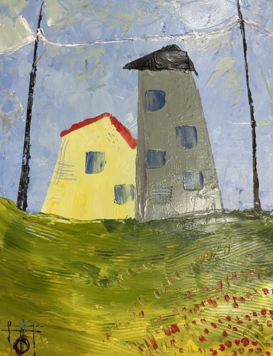 Yellow & Grey van Tornike Otiashvili, Schilderij te koop op Singulart