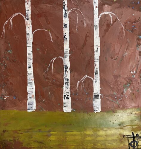Birch trees van Tornike Otiashvili, Schilderij te koop op Singulart