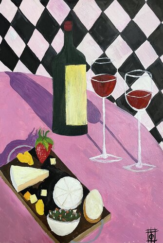 Pink table van Tornike Otiashvili, Schilderij te koop op Singulart