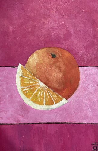 Orange with a Slice van Tornike Otiashvili, Schilderij te koop op Singulart