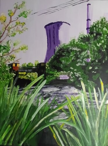 Das Kraftwerk in Lünen de Denis Dolheimer, Pintura a la venta en Singulart