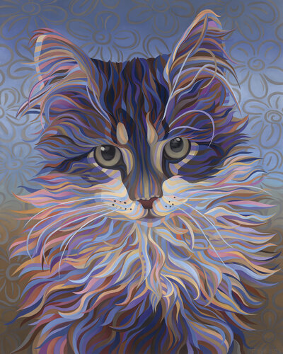 Rainbow Kitty II van Kate Hoyer, Schilderij te koop op Singulart