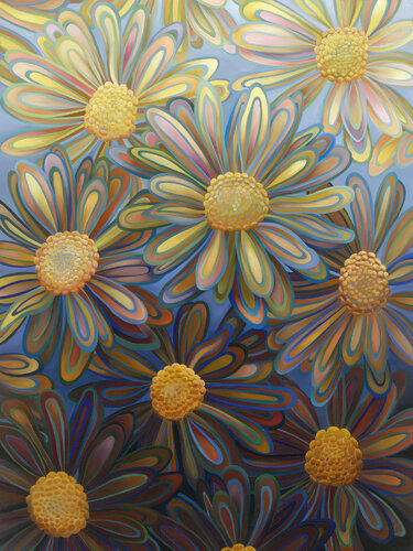 Looped Daisies van Kate Hoyer, Schilderij te koop op Singulart