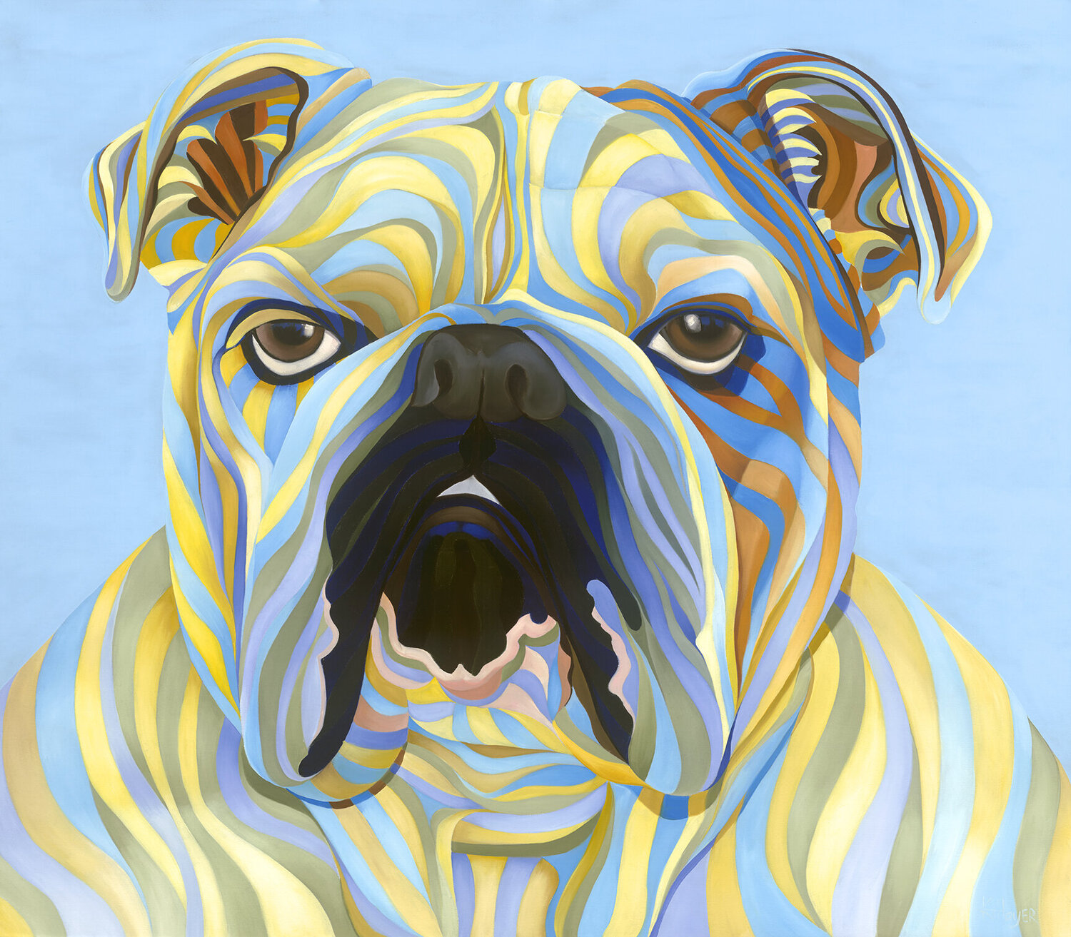 Tater the English Bulldog Kate Hoyer Originalgemälde zu verkaufen
