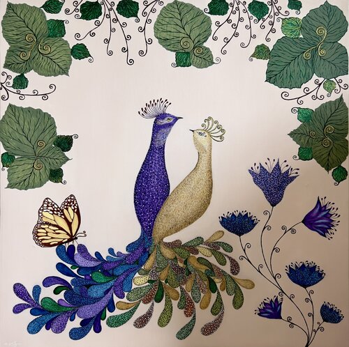 “Paradise birds” von Tatia Tsindeliani, Malerei kaufen auf Singulart