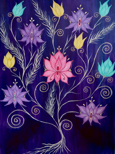 “Celestial Lotus” by Tatia Tsindeliani, Painting for Sale on Singulart
