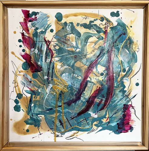 GOLDEN CURRENTS van Raquel López Solano, Schilderij te koop op Singulart