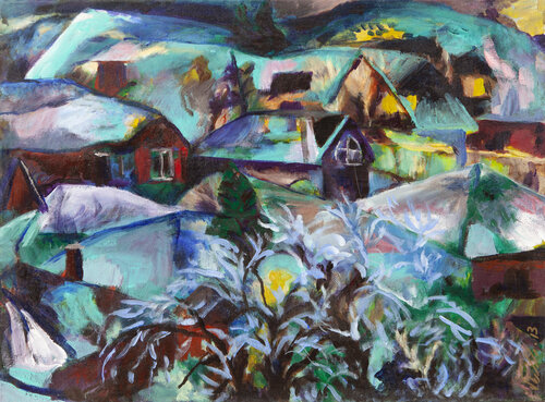 The Garden Beneath the Frost van Maria Zamani, Schilderij te koop op Singulart