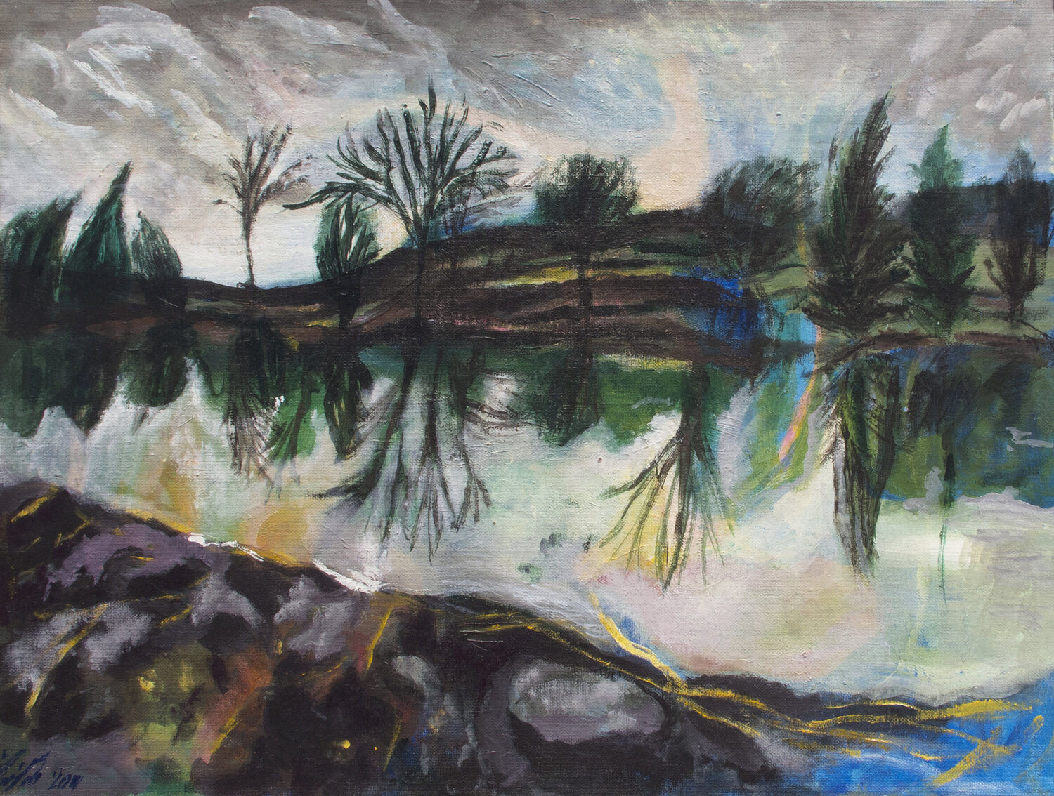 Echoes of the Shore Maria Zamani Dipinto originale in vendita
