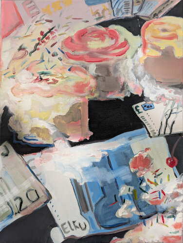 I dreamt of money, but it was fake 2 van Viktoria Ovsepian, Schilderij te koop op Singulart