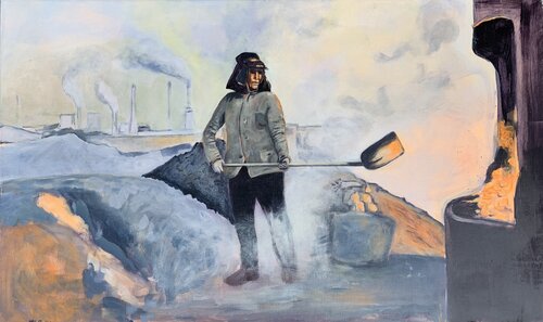Stahlgewerker / Travail de l'acier di Marie-Luise Zetchi Bolte, Pittura in vendita su Singulart