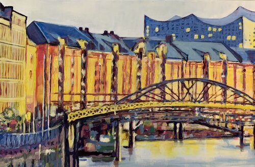 Speicherstadt / ville entrepôts de Hambourg von Marie-Luise Zetchi Bolte, Malerei kaufen auf Singulart