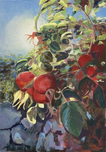 Hagebuttenpracht / Splendeur des églantiers von Marie-Luise Zetchi Bolte, Malerei kaufen auf Singulart