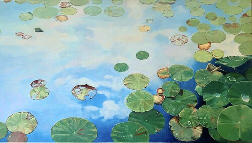 Lotusblüte / Fleur de Lotus par Marie-Luise Zetchi Bolte, Peinture en vente sur Singulart