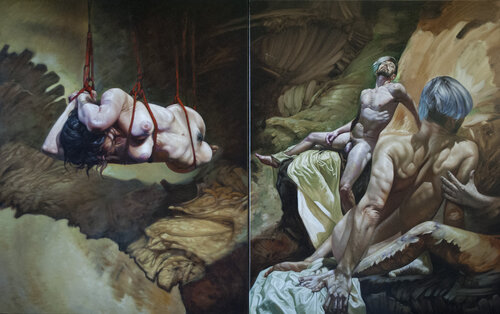 “Eco e Narciso” van Paul Andi Bocu, Schilderij te koop op Singulart