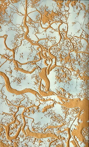 Bois gravé :"Canopées: Salix tortuosa" van yann hervis, Andere media te koop op Singulart