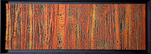 Bois gravé :"Shades of tangerine" by yann hervis, Other Media for Sale on Singulart