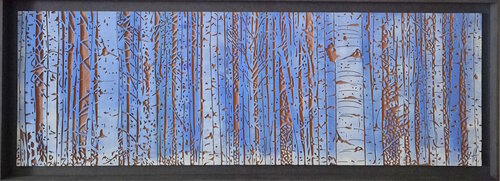 Bois gravé :"Shades of ice blue" van yann hervis, Andere media te koop op Singulart