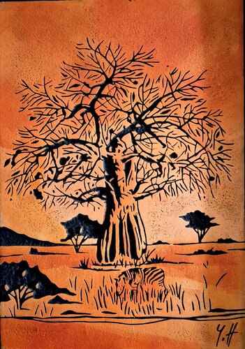 "Baobab au zèbre" by yann hervis, Other Media for Sale on Singulart