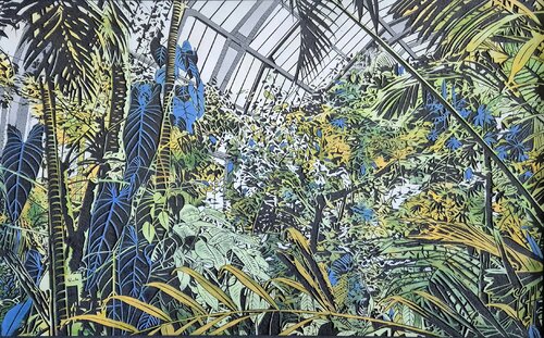 Bois gravé : " Chaos végéta Il " Serre du jardin des plantes de Paris. par yann hervis, Autres supports en vente sur Singulart