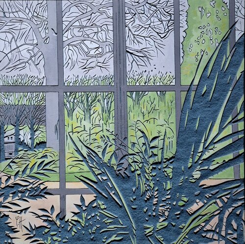 Bois gravé " In and out the Orleans greenhouse" van yann hervis, Andere media te koop op Singulart