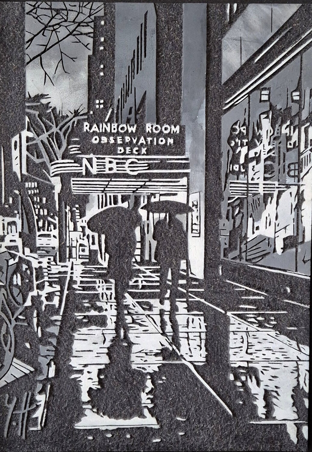 Bois gravé : "Small town" yann hervis Other Media for sale