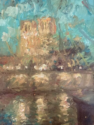 Notre-Dame de Paris, la nuit von Pierre Gogois, Malerei kaufen auf Singulart