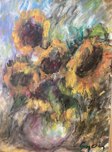 Bouquet de tournesols von Pierre Gogois, Malerei kaufen auf Singulart