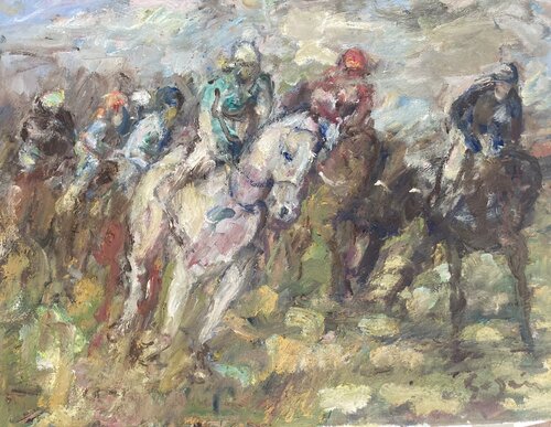 Course hippique, Longchamp von Pierre Gogois, Malerei kaufen auf Singulart