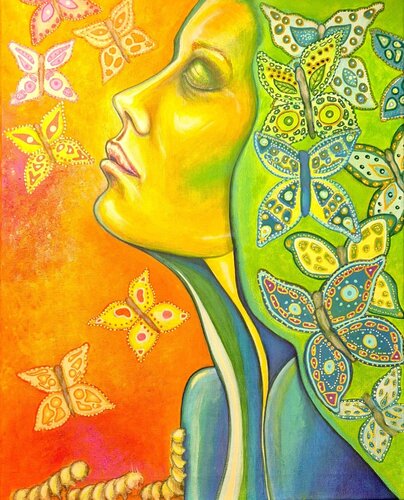 "¿En que piensa la Mariposa? di Monica Janer, Pittura in vendita su Singulart