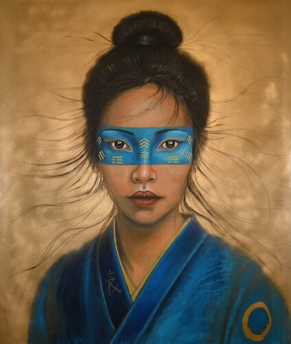 GEISHA AZUL di Monica Janer, Pittura in vendita su Singulart
