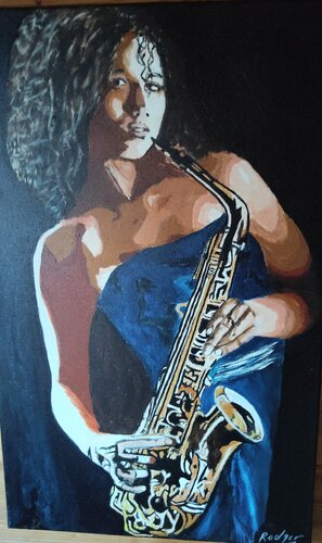 Princesse au saxo van ROGER TANZI, Schilderij te koop op Singulart