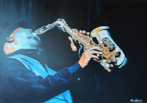 SAXO BLEU von ROGER TANZI, Malerei kaufen auf Singulart