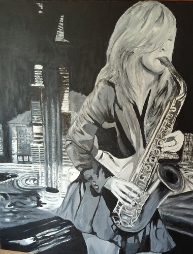 Sax à New York von ROGER TANZI, Malerei kaufen auf Singulart