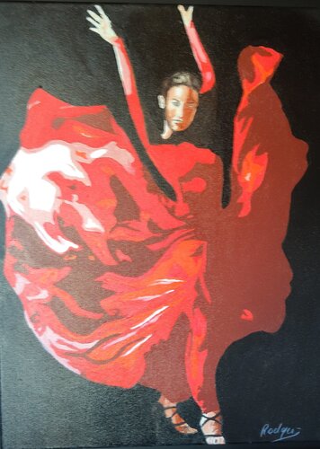 Flamenco rouge van ROGER TANZI, Schilderij te koop op Singulart