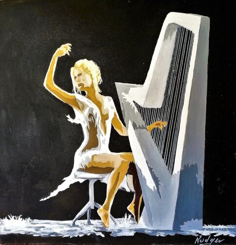 Harpiste di ROGER TANZI, Pittura in vendita su Singulart
