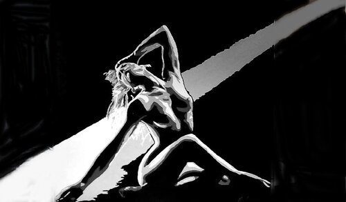 Nu noir et blanc di ROGER TANZI, Pittura in vendita su Singulart