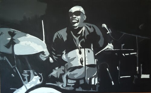 Batteur noir by ROGER TANZI, Painting for Sale on Singulart
