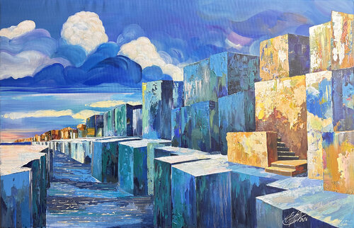 The Blue Passage by Maksym Stasiuk, Painting for Sale on Singulart