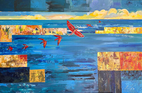 Crimson Cipher by Maksym Stasiuk, Painting for Sale on Singulart