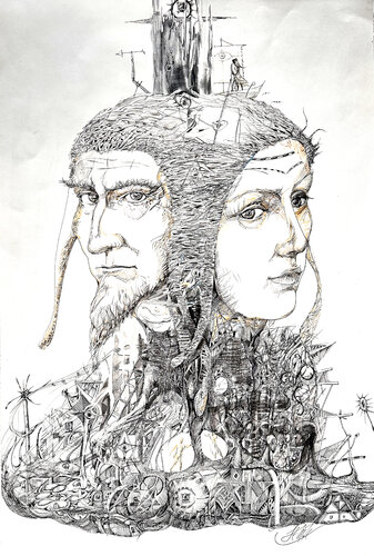 The Architecture of Memory di Maksym Stasiuk, Disegno in vendita su Singulart