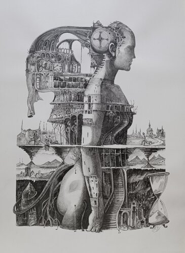 Interior of a Soul de Maksym Stasiuk, Dibujo a la venta en Singulart
