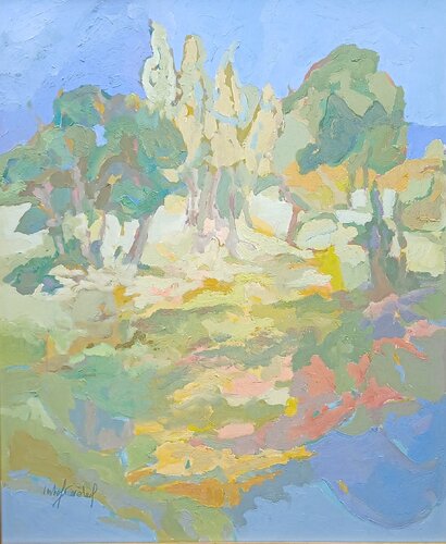 Trees and Water van Catherine Imhof-Cardinal, Schilderij te koop op Singulart