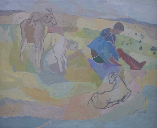 Young Shepherd de Catherine Imhof-Cardinal, Pintura a la venta en Singulart