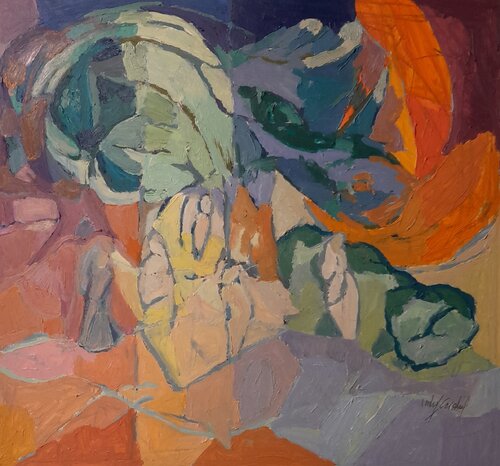 Resting by the Tree van Catherine Imhof-Cardinal, Schilderij te koop op Singulart