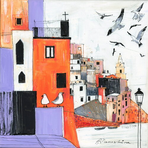 City of Seagulls von Anastasia Mamoshina, Malerei kaufen auf Singulart