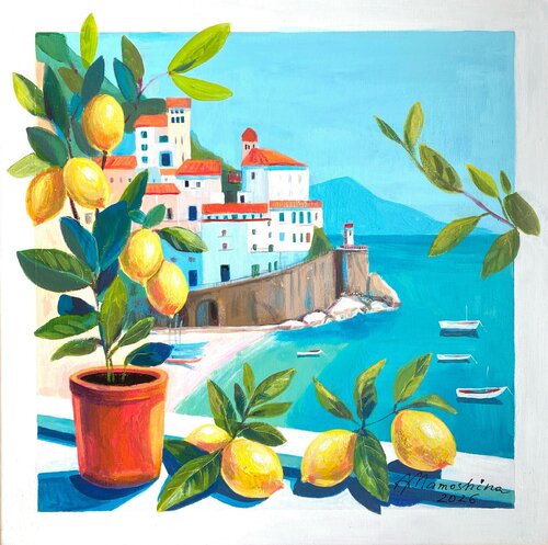 A view with lemons von Anastasia Mamoshina, Malerei kaufen auf Singulart