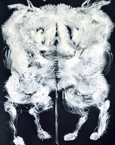 Baselitz ‘ Horses Dancing by Sarah Chérif Gambin, 絵画 for Sale on Singulart