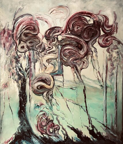 Blühende Hoffnung im urbanen Raum van Hannelore Kammerer, Schilderij te koop op Singulart